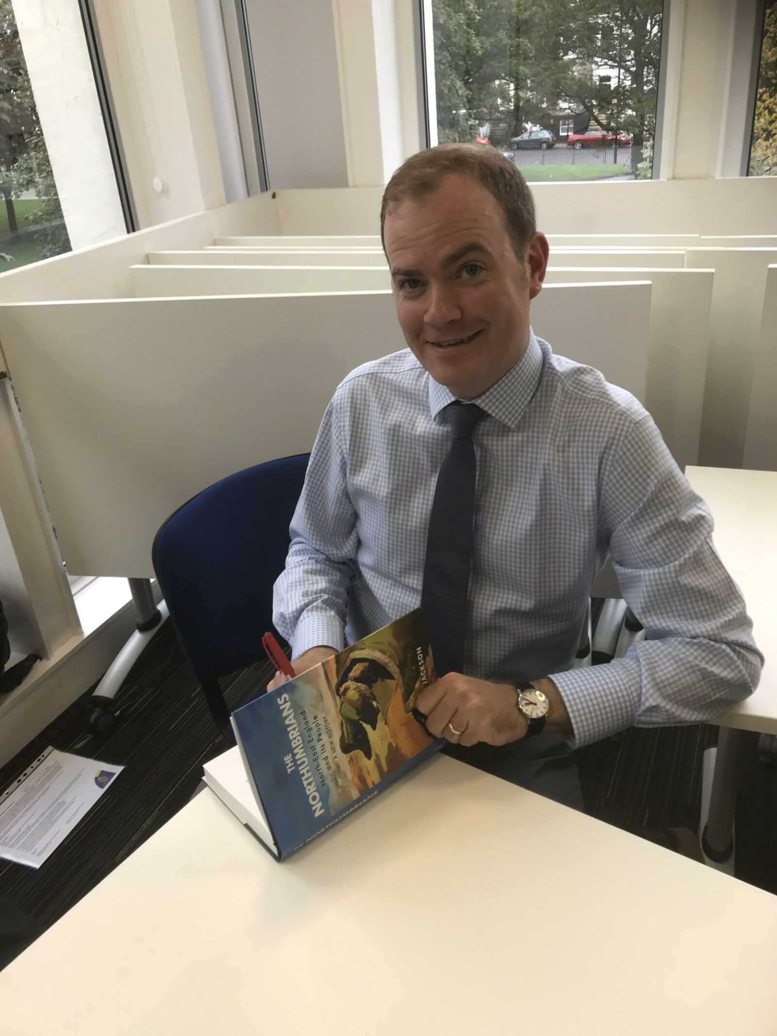 Dan Jackson at the launch of his book the Northumbrian